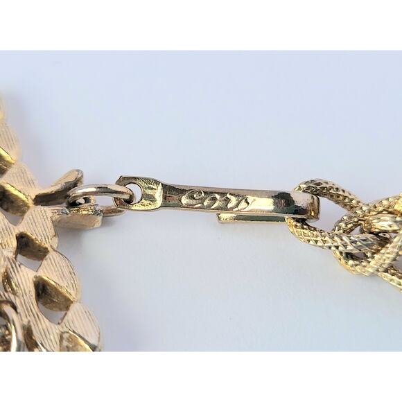 1960s Vintage Coro Signed 5-strand Necklace Gold Tone MCM Excellent Condition - Picture 7 of 9